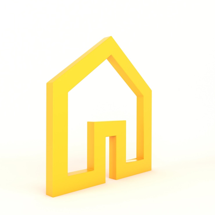 Foto gratuito segno home lato sinistro con sfondo bianco