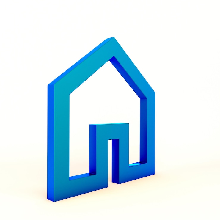 Foto gratuito segno home lato sinistro in sfondo bianco