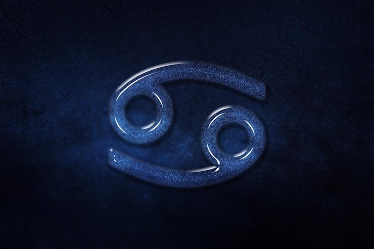 Foto gratuito segno zodiacale cancro, cielo blu, oroscopo sfondo astrologico, cancro, oroscopo blu