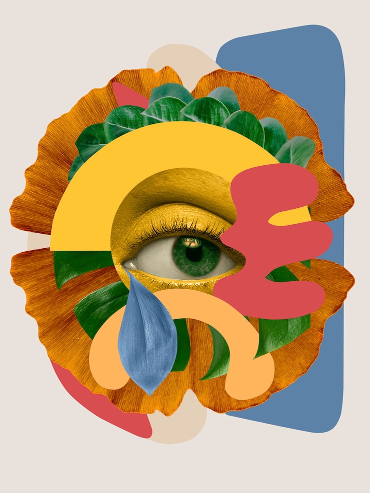 Foto gratuito senso visivo e collage di piante