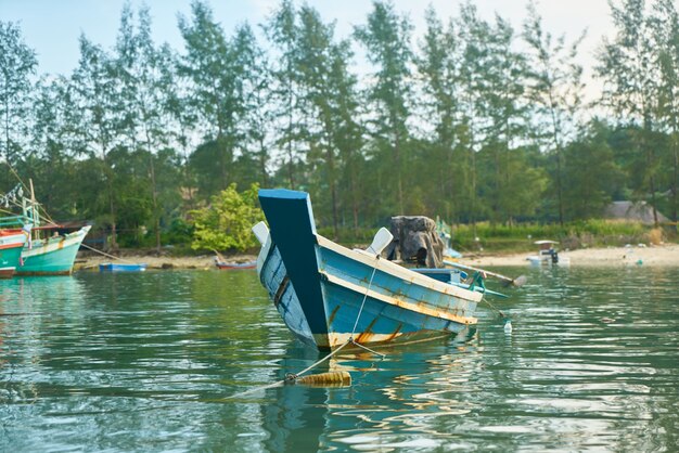 Senza persone trasporto giornata di pesca al tramonto