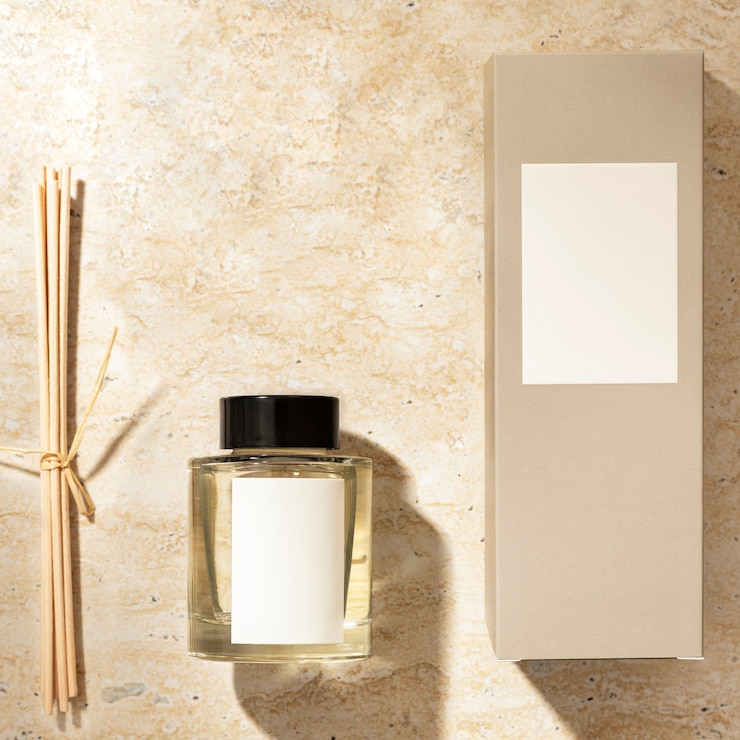 Foto gratuito set di scatole per decorazioni per la casa con diffusore d'olio