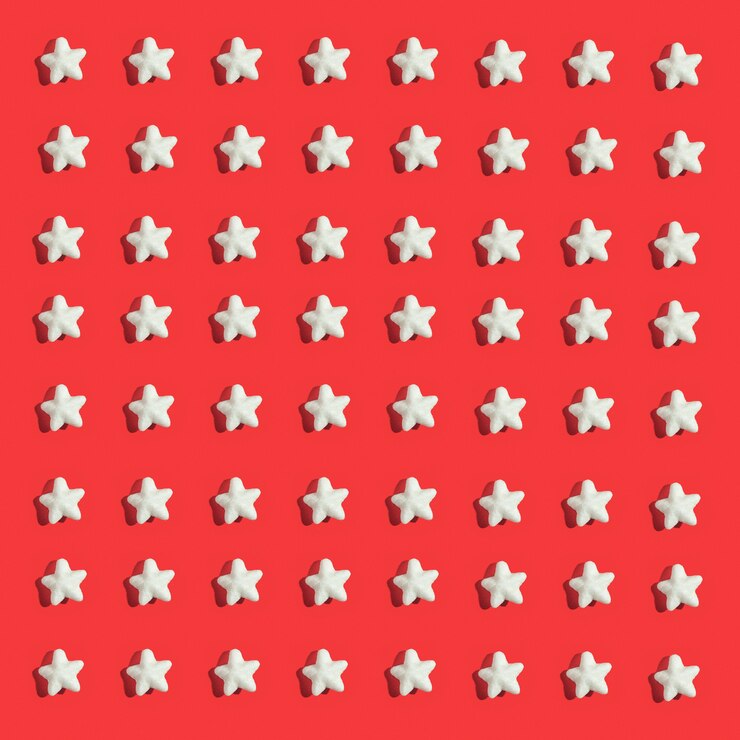 Foto gratuito set di stelle bianche ornamento