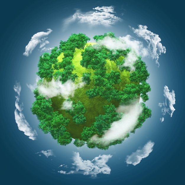 Sfera con alberi