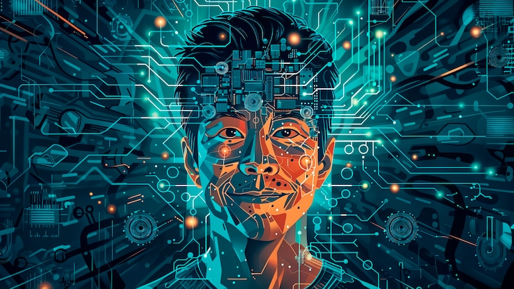 Foto gratuito sfondio dell'arte digitale dell'ai