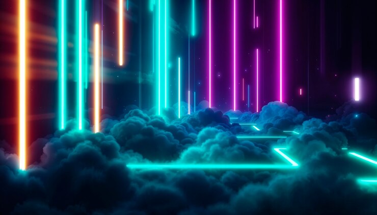 Foto gratuito sfondio di gioco al neon