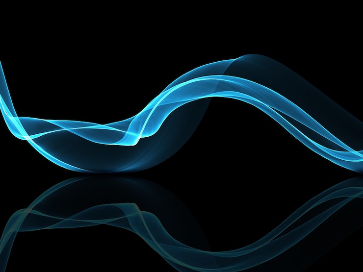 Foto gratuito sfondo astratto di fluire onde blu
