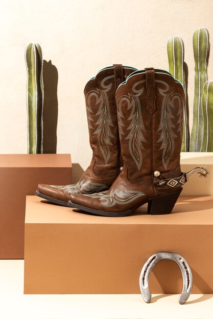 Sfondo da cowboy con stivali