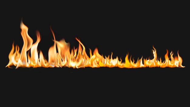 Sfondo del desktop con fiamma ardente, immagine realistica del fuoco
