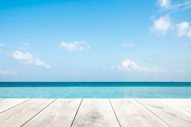 Sfondo del prodotto estivo, sfondo blu del mare