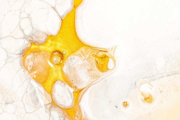 Sfondo di marmo liquido bianco e oro fai da te lusso che scorre texture sperimentale arte