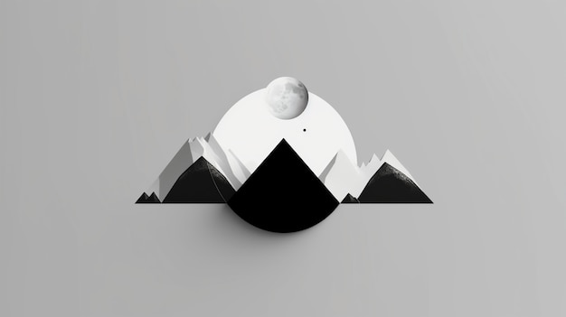 Sfondo di montagna in bianco e nero