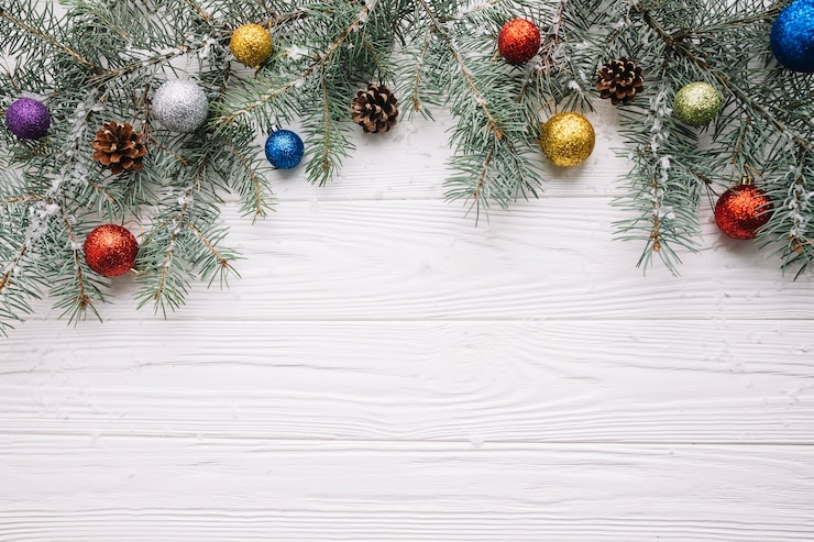 Foto gratuito sfondo di natale con spazio sul fondo