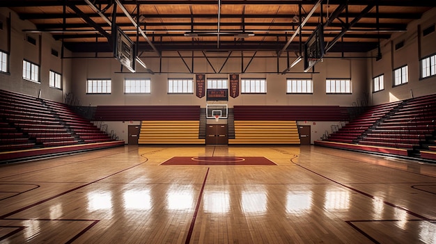 sfondo di palestra di basket del liceo