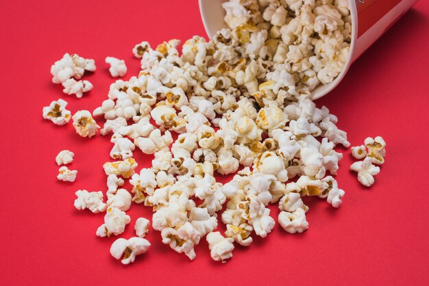 Sfondo di popcorn per il concetto di cinema