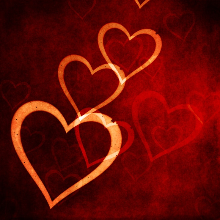 Foto gratuito sfondo di san valentino con disegno di cuori in stile grunge