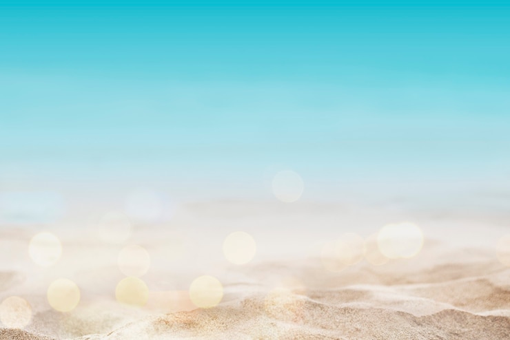 Foto gratuito sfondo di spiaggia estiva girato in stile bokeh