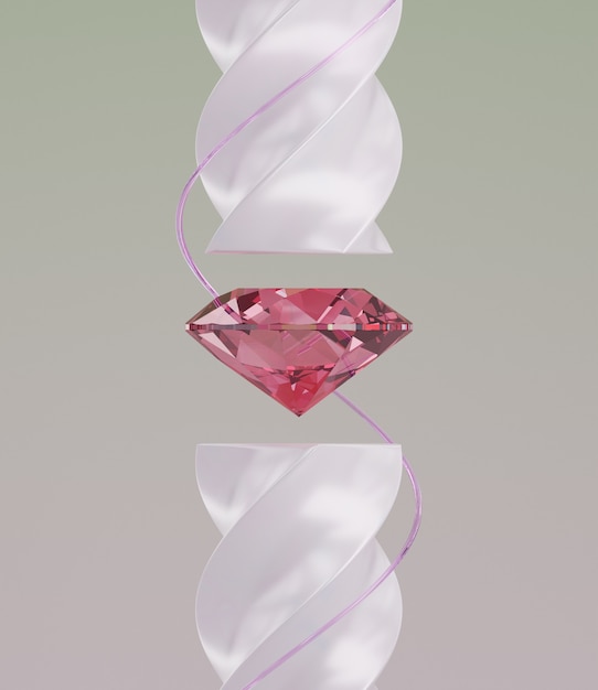 Sfondo diamante rosa con forme a spirale