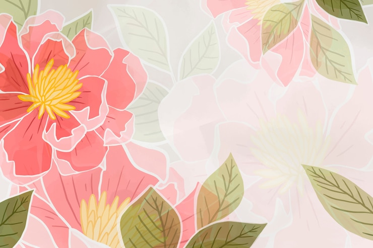 Foto gratuito sfondo floreale rosa disegnato a mano