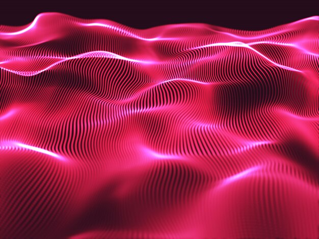 Sfondo moderno 3D con linee fluide rosa caldo