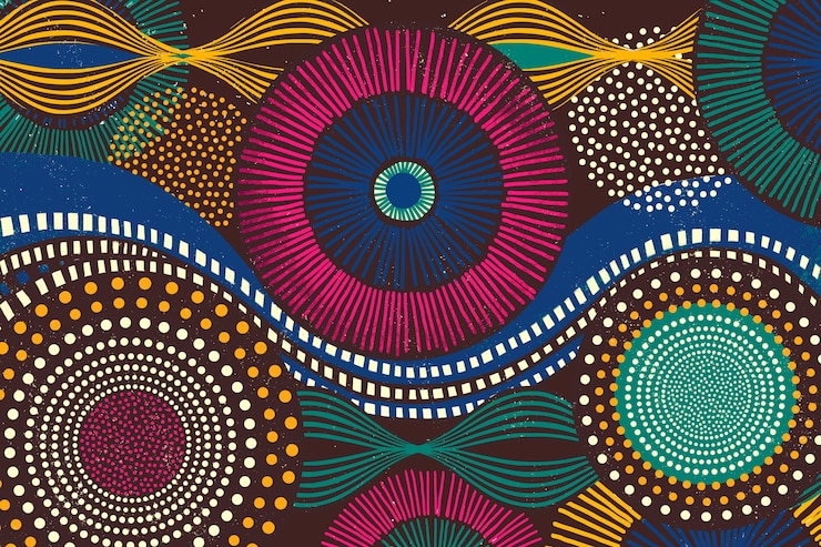 Foto gratuito sfondo motivo tribale africano in tono colorato