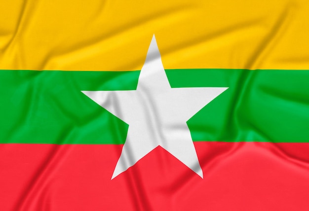 Sfondo realistico della bandiera del Myanmar