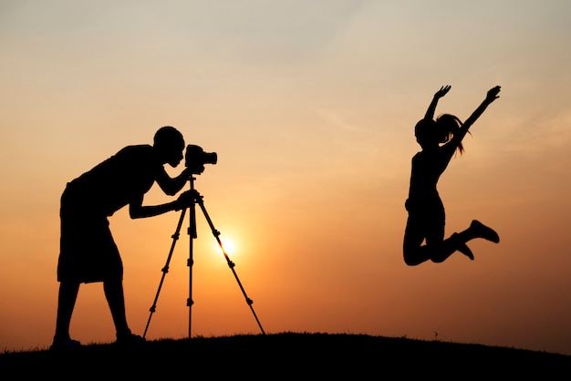 Silhouette di un servizio fotografico