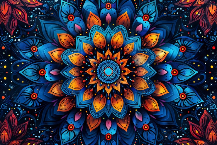Foto gratuito simbolo di mandala in stile artistico digitale