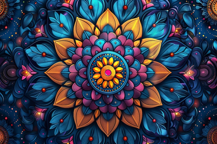 Foto gratuito simbolo di mandala in stile artistico digitale