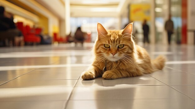 Simpatico gatto peloso al chiuso