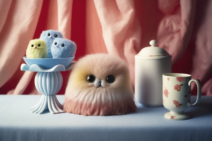 Foto gratuito simpatico peluche e disposizione degli oggetti