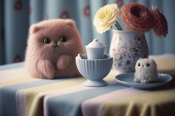 Foto gratuito simpatico peluche e disposizione degli oggetti