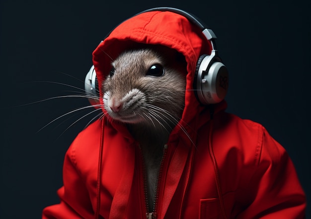 Simpatico ratto in posa in studio