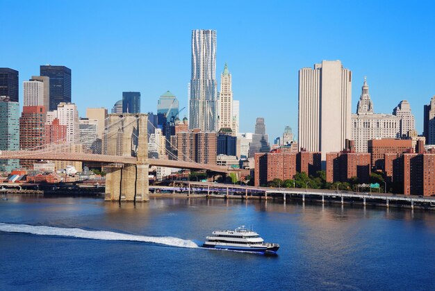 Skyline di Manhattan con il ponte di Brooklyn