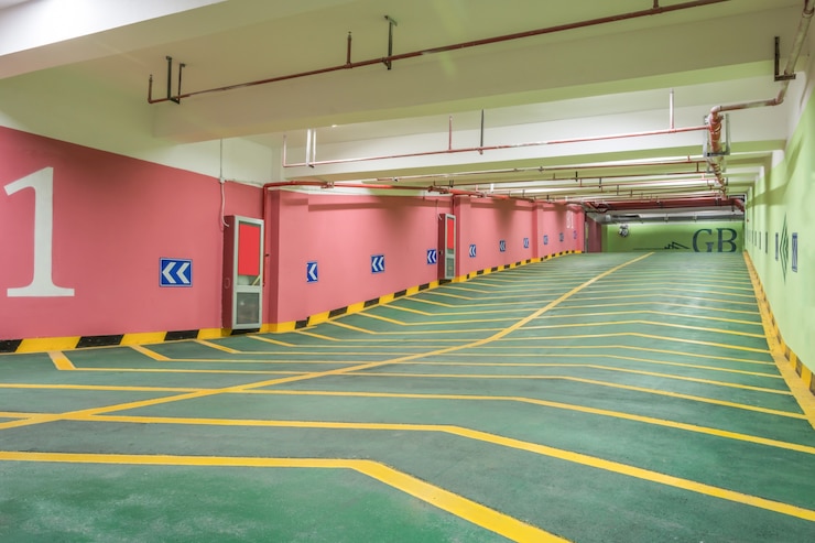 Foto gratuito slope in un parcheggio