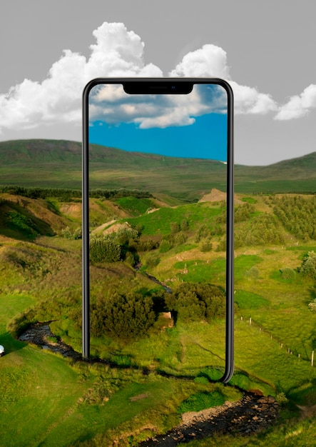 Smartphone nel concetto di natura