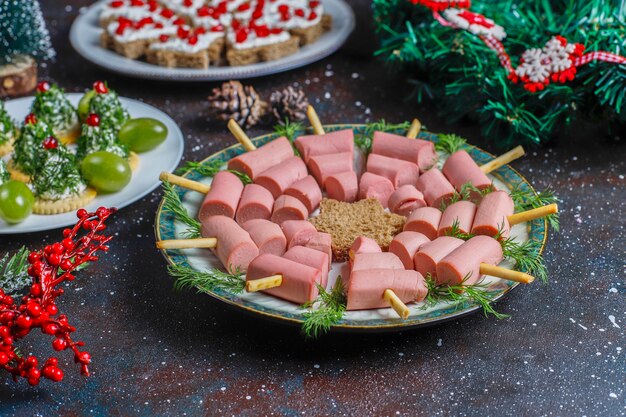 Snack a forma di albero di Natale.