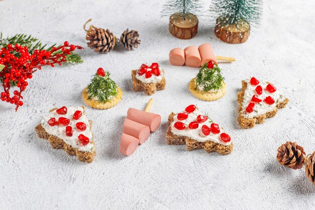 Snack a forma di albero di Natale.