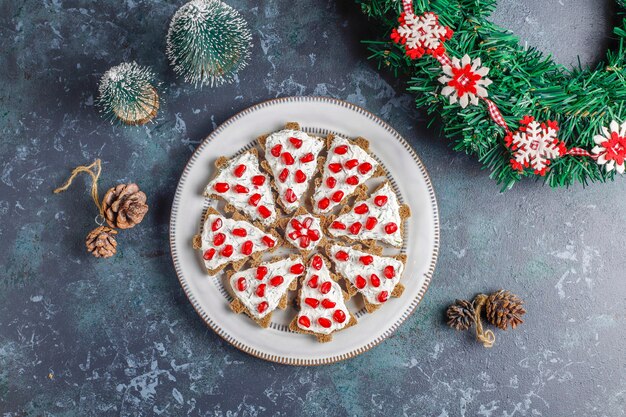 Snack a forma di albero di Natale.