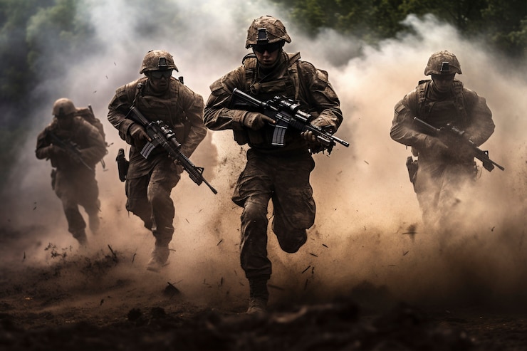 Foto gratuito soldati che combattono durante la guerra