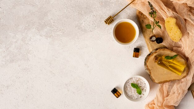 Sopra la vista decorazione con articoli spa