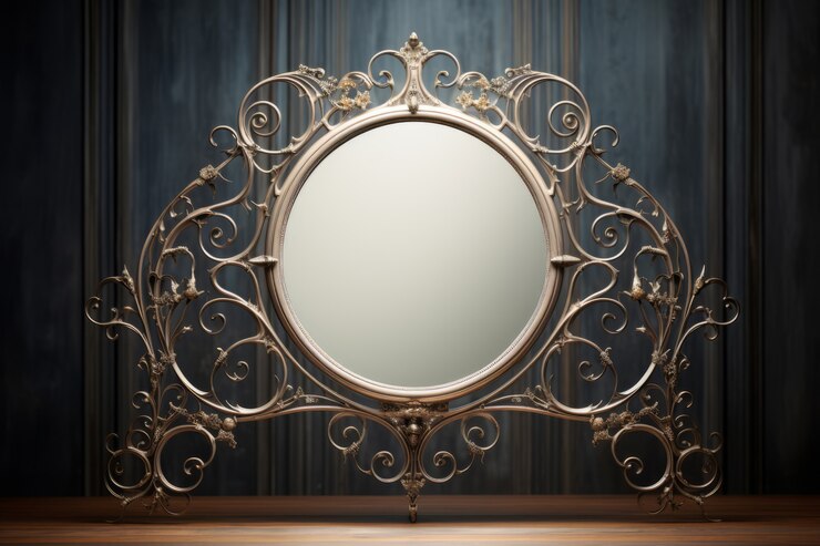 Foto gratuito specchio ornato in stile art nouveau