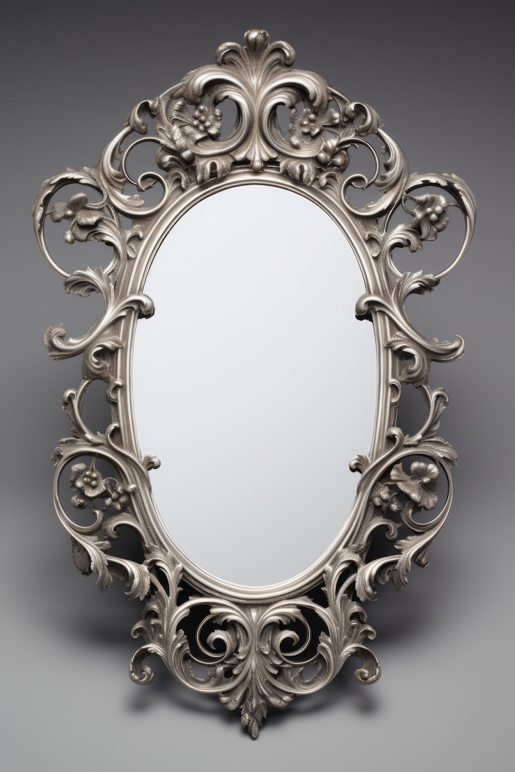 Foto gratuito specchio ornato in stile art nouveau