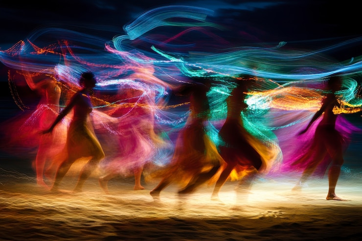 Foto gratuito spettro e lampi di luce colorata