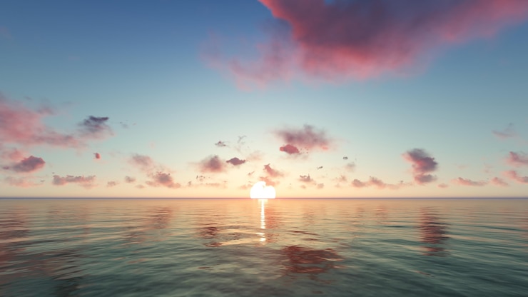 Foto gratuito spiaggia al tramonto con le nubi viola