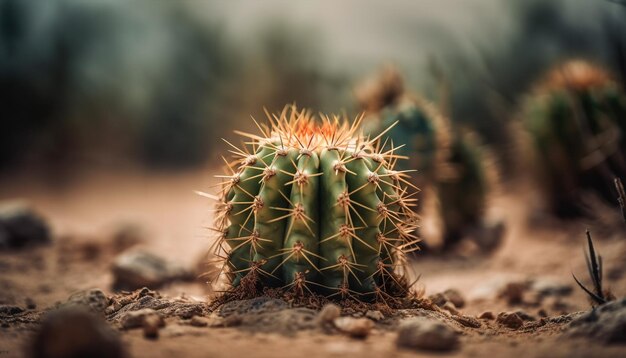 Spina affilata su piante succulente in clima arido generato dall'IA