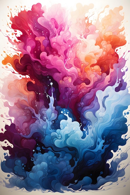 splash di pittura fluida astratta colorata