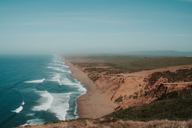 Splendido scenario di un Point Reyes National Seashore a Inverness, USA