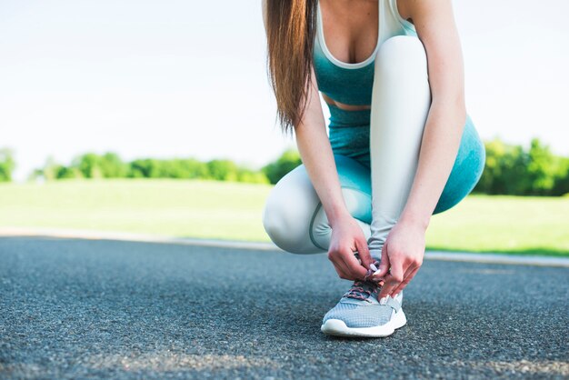 Sport di pratica della donna atletica all&#39;aperto