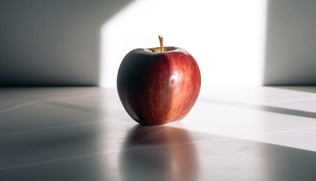 Spuntino salutare alla mela biologica fresca sul tavolo generato dall'intelligenza artificiale